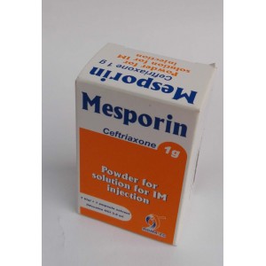 Mesporin ( ceftriaxone 1 g )  I.M. vial